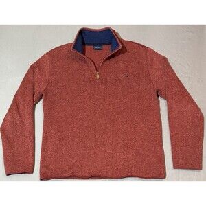 Crown & Ivy Quarter Zip Pullover Men Size Medium Heather Red Jacket Fleece